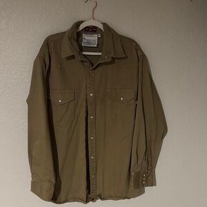 Men's FR  Khaki Button Down Shirt